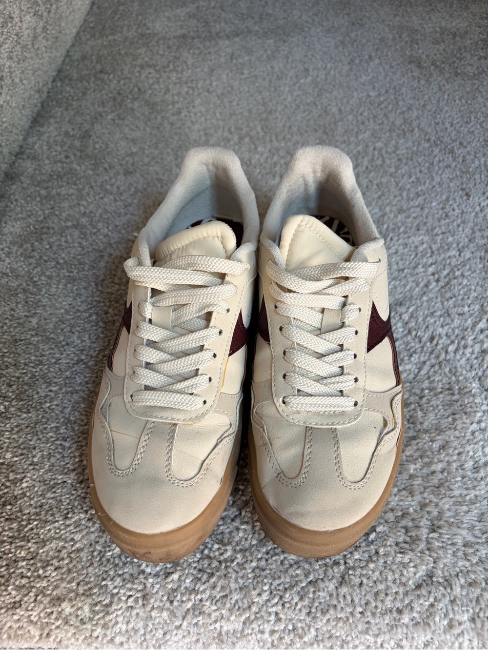 Beige platform trainers. Stradivarius, Size 6,5 (US)